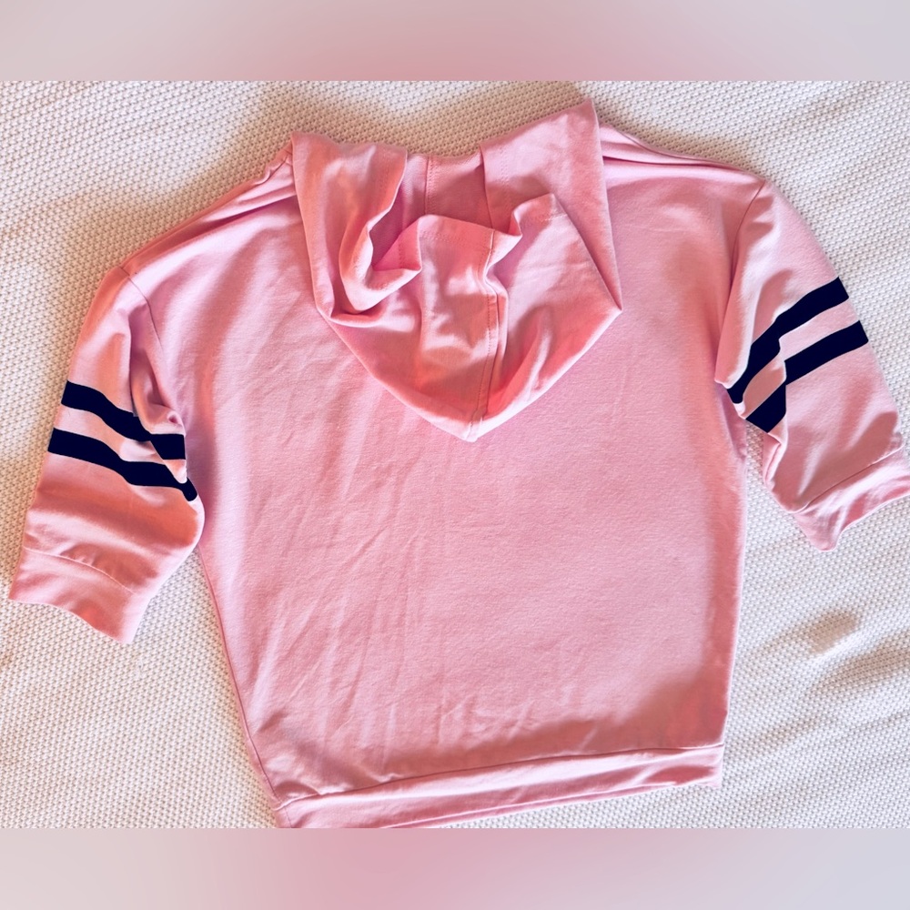 BEAUTEES Girls Pink Lace-Up Kids Hoodie Long Sleeve Tee Sporty T-shirt - Picture 8 of 14